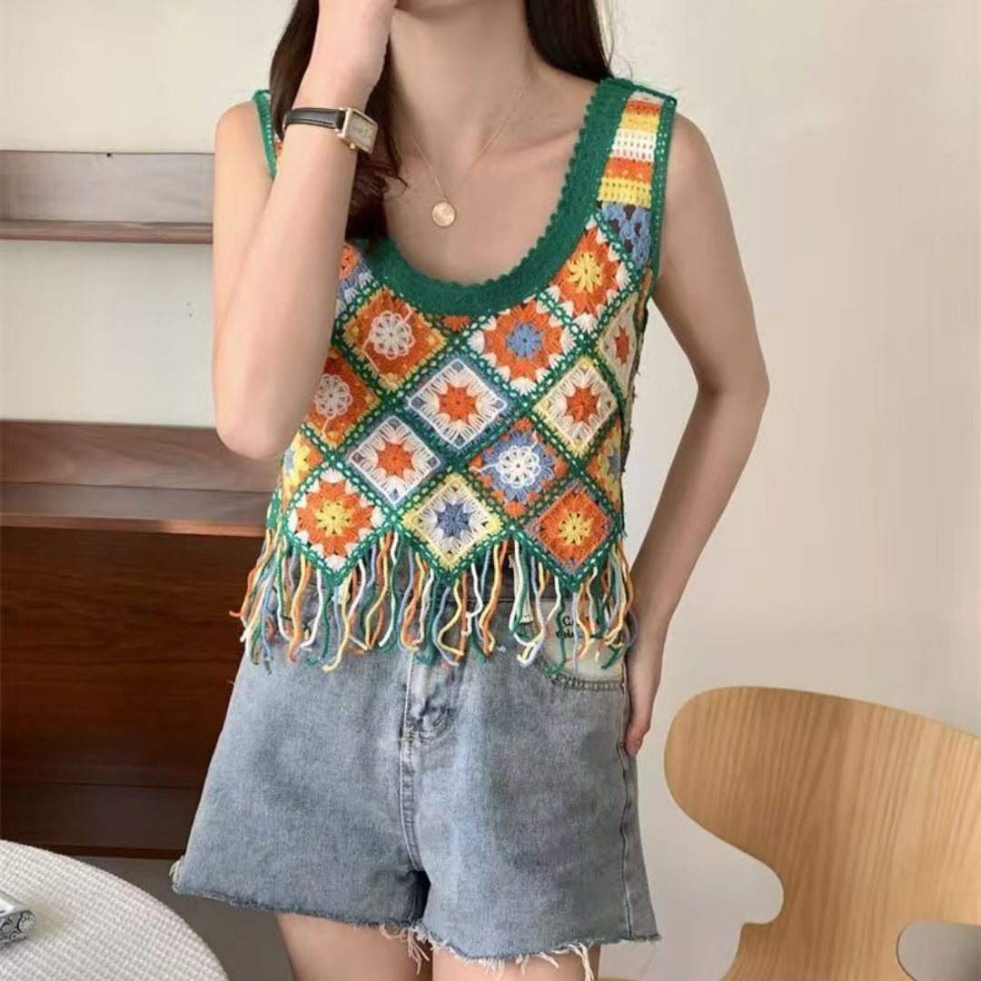 Women's Korean-style Crocheted Tassel Knitted Camisole