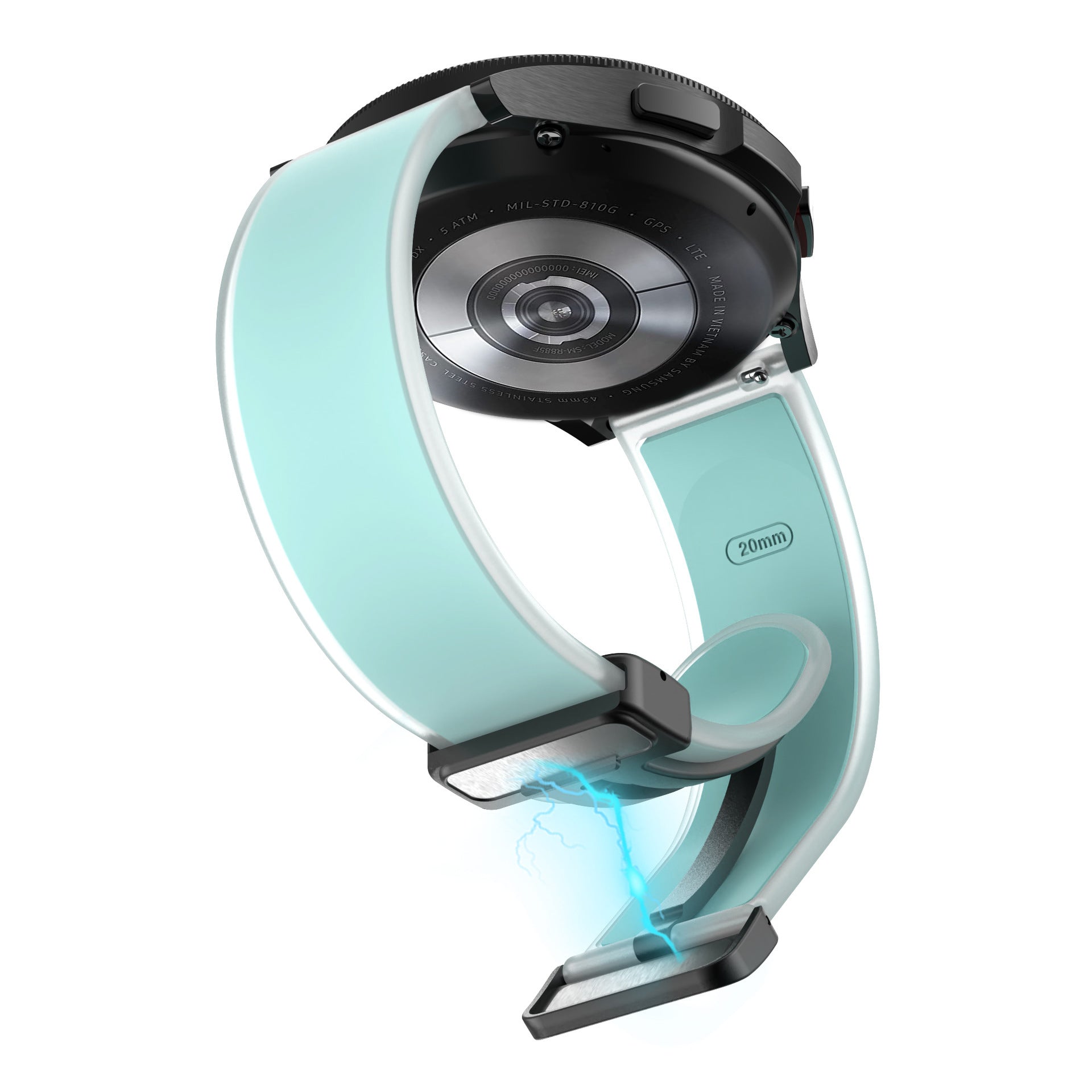 Universal Folding Magnetic Buckle Transparent Silicone Strap